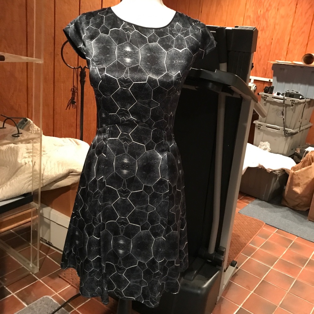 Reiss Silk Knee Length Fit and Flare Dress